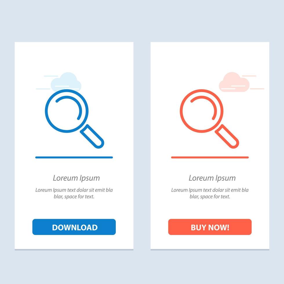 Find Search View  Blue and Red Download and Buy Now web Widget Card Template vector