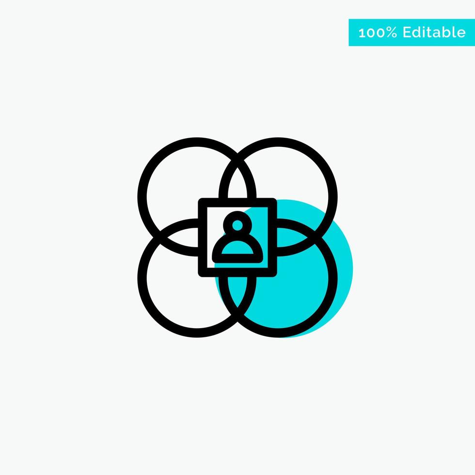 Character Features Human Model Person turquoise highlight circle point Vector icon