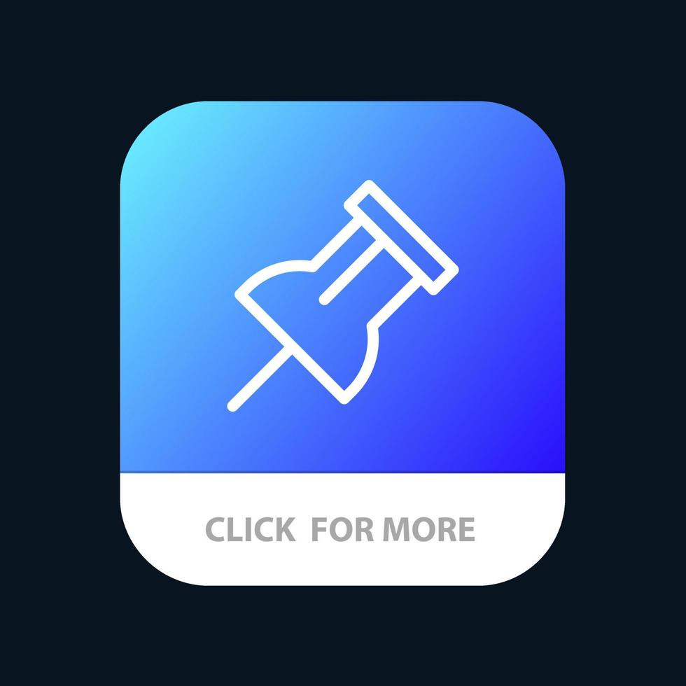 botón de aplicación móvil de recordatorio de pin de papel versión de línea de android e ios vector