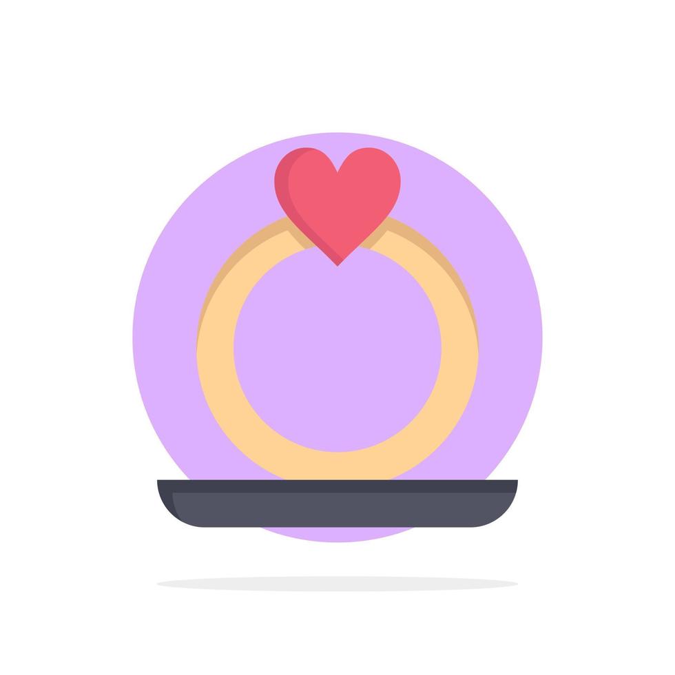 Ring Heart Proposal Abstract Circle Background Flat color Icon vector