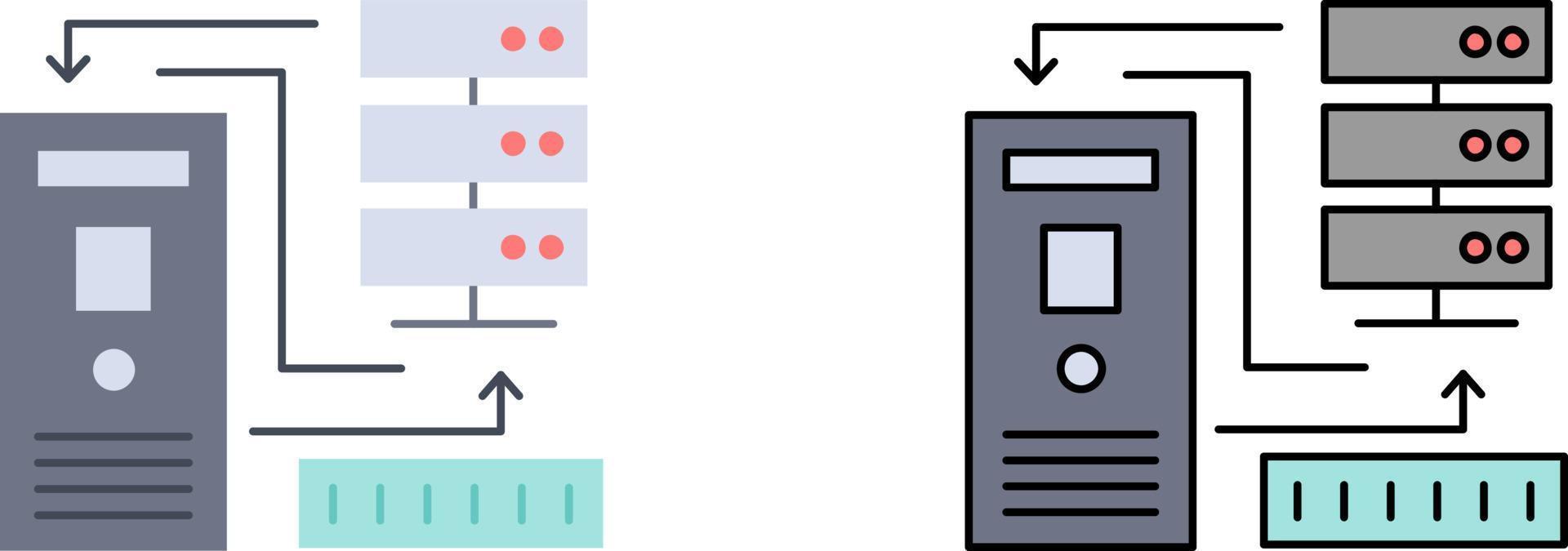 Combination data database electronic information Flat Color Icon Vector