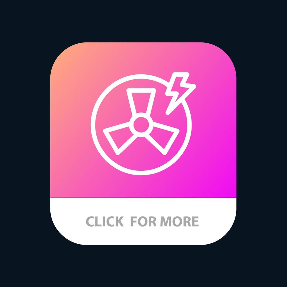 botón de aplicación móvil fan power energy factory versión de línea android e ios vector