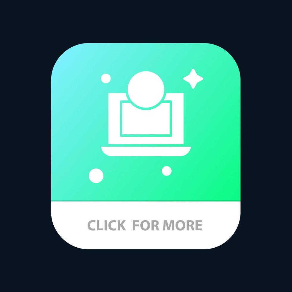 Laptop Dollar Money Mobile App Button Android and IOS Glyph Version vector