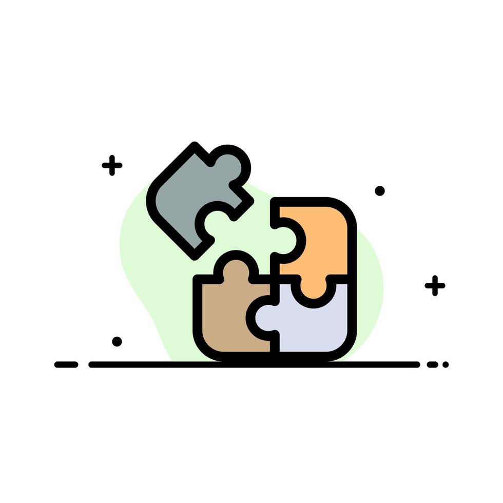 Jigsaw Puzzle Science Solution  Business Flat Line Filled Icon Vector Banner Template