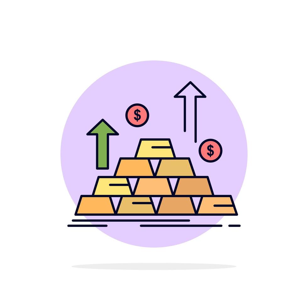 vector de icono de color plano de crecimiento de dinero en efectivo de moneda de oro