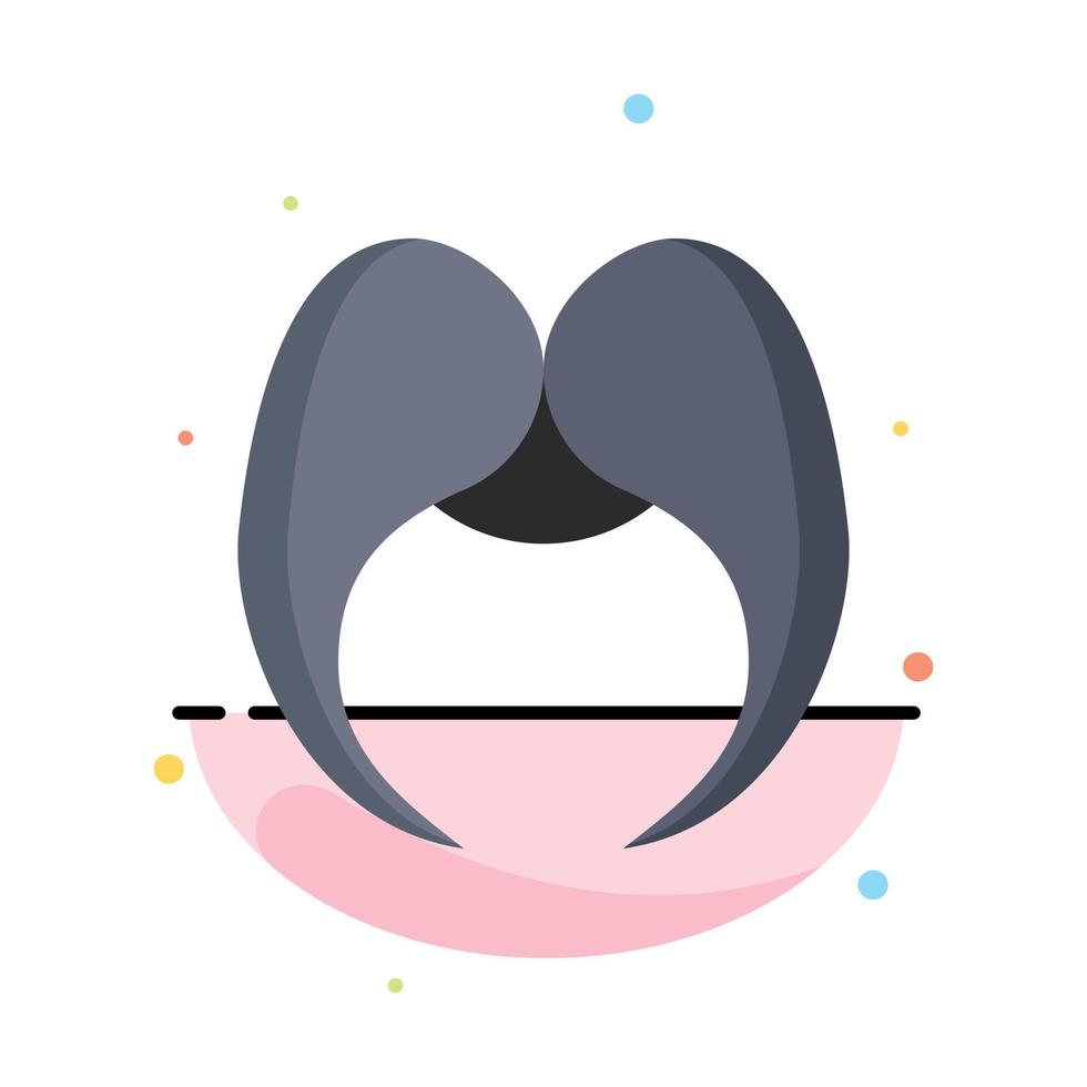 moustache Hipster movember male men Flat Color Icon Vector