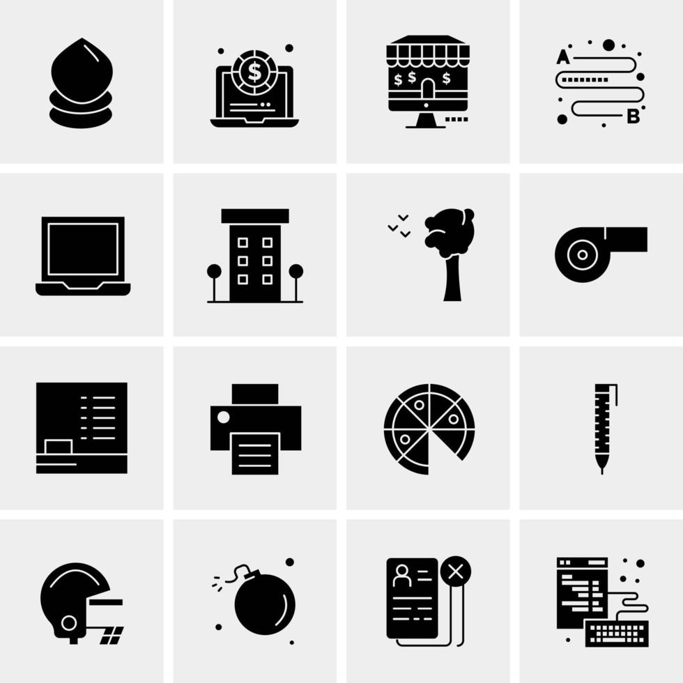 16 iconos de negocios universales vector ilustración de icono creativo para usar en proyectos relacionados con la web y dispositivos móviles