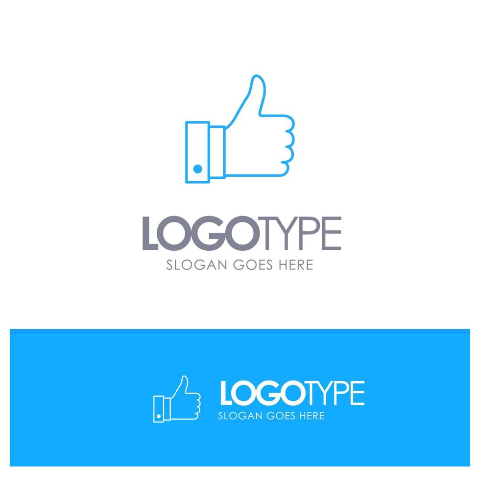 Appreciate Remarks Good Like Blue outLine Logo with place for tagline vector