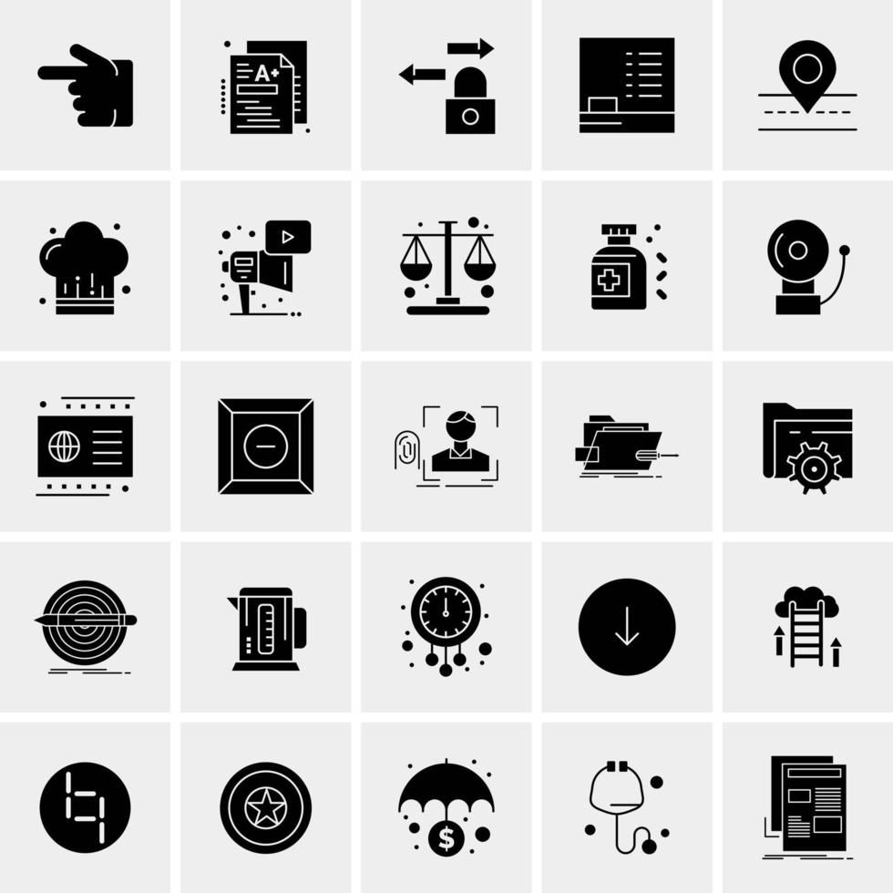 25 iconos de negocios universales vector ilustración de icono creativo para usar en proyectos relacionados con la web y dispositivos móviles