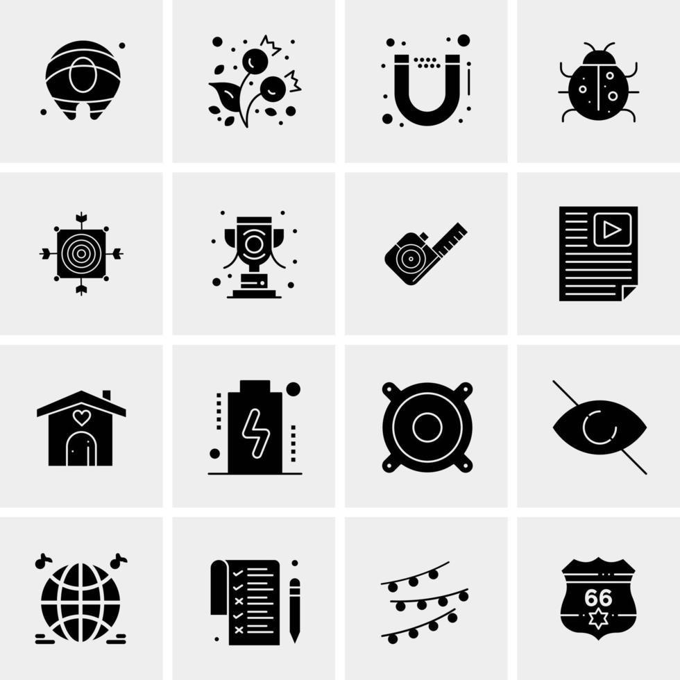 16 iconos de negocios universales vector ilustración de icono creativo para usar en proyectos relacionados con la web y dispositivos móviles