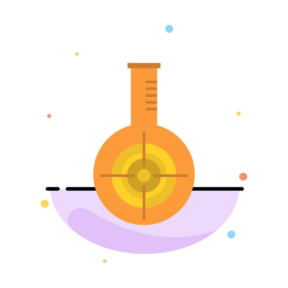 Chemical Flask Reaction Lab Target Abstract Flat Color Icon Template vector