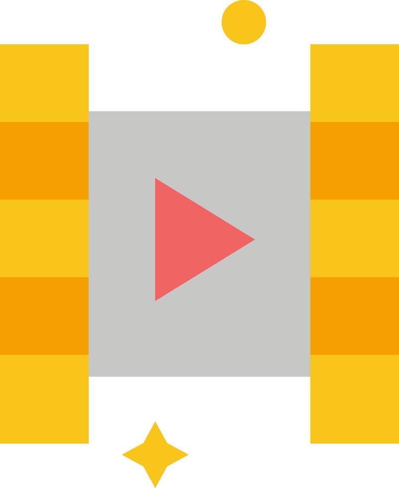 plantilla de banner de icono de vector de icono de color plano de película de reproducción de video