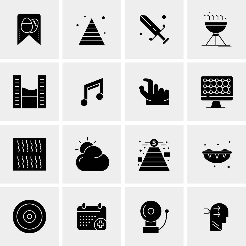 16 iconos de negocios universales vector ilustración de icono creativo para usar en proyectos relacionados con la web y dispositivos móviles