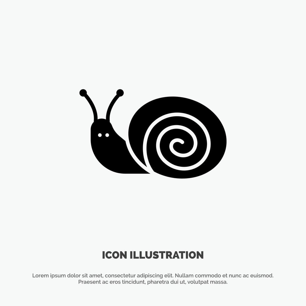 insecto pascua caracol primavera sólido glifo icono vector