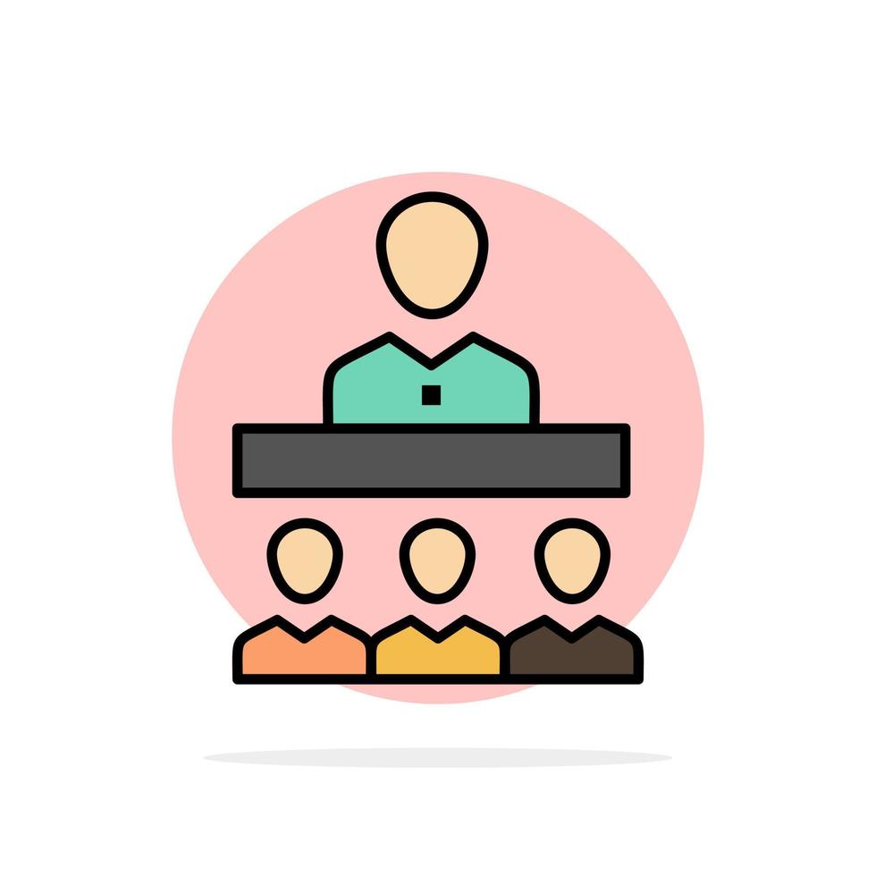 Meeting Team Teamwork Office Abstract Circle Background Flat color Icon vector
