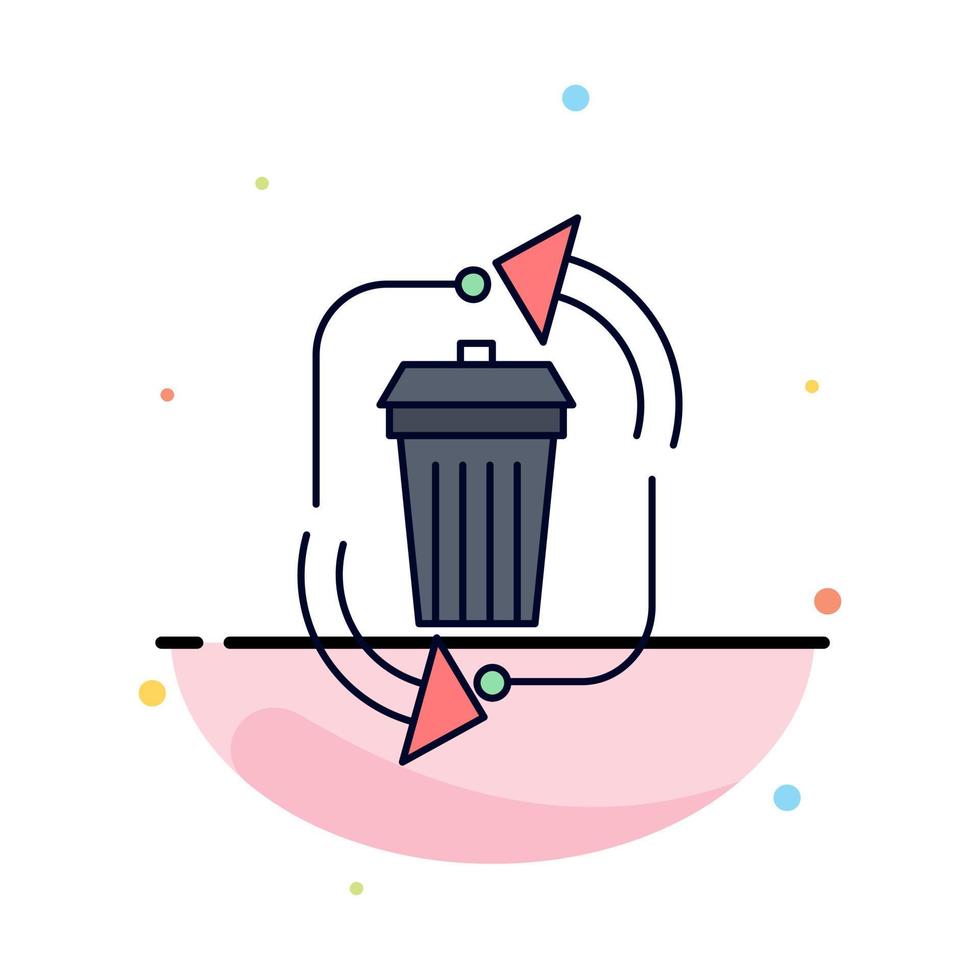 waste disposal garbage management recycle Flat Color Icon Vector