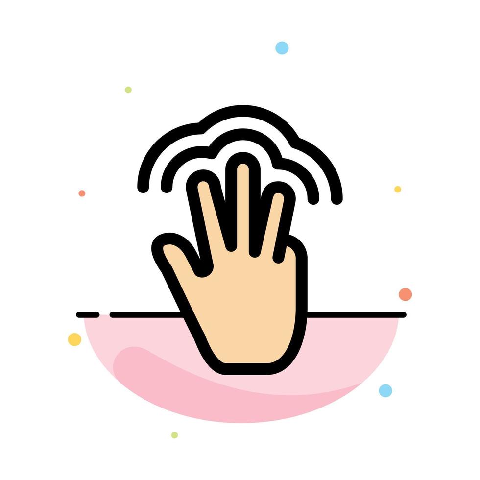 Fingers Gestures Hand Interface Multiple Touch Abstract Flat Color Icon Template vector