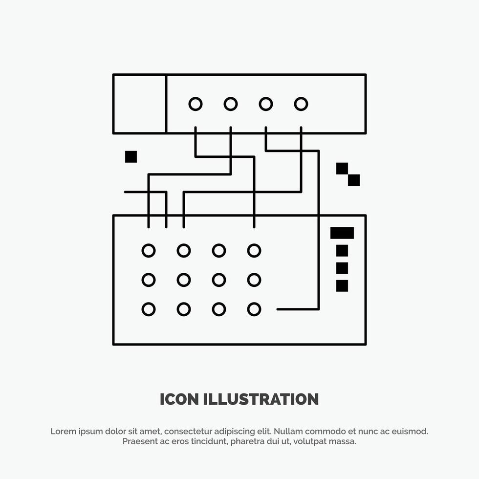 Analog Connection Device Module Sound Line Icon Vector