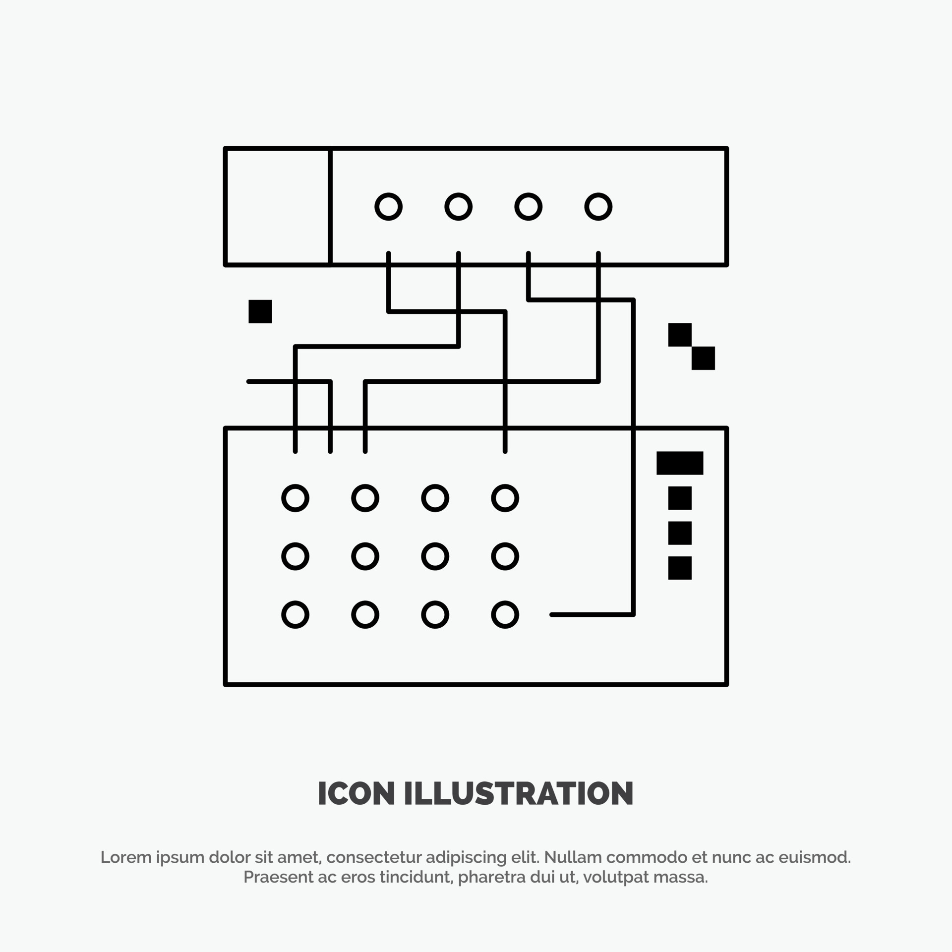 Analog Connection Device Module Sound Line Icon Vector 19113604 Vector