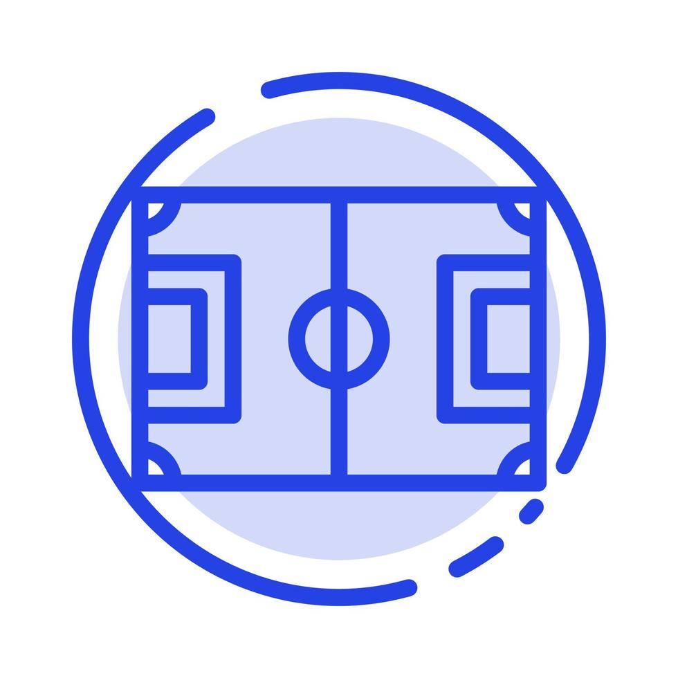 Field Football Game Pitch Soccer Blue Dotted Line Line Icon vector