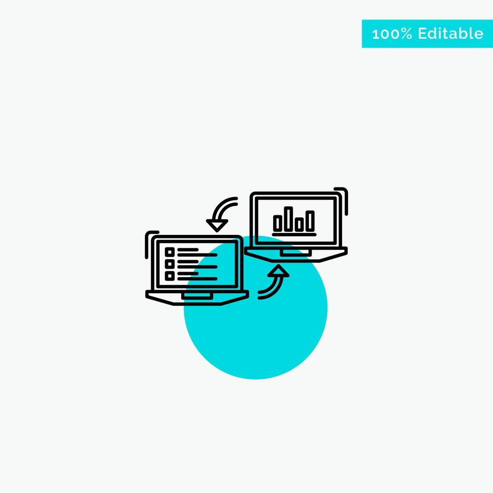 Exchange Business Completers Connection Data Information turquoise highlight circle point Vector icon