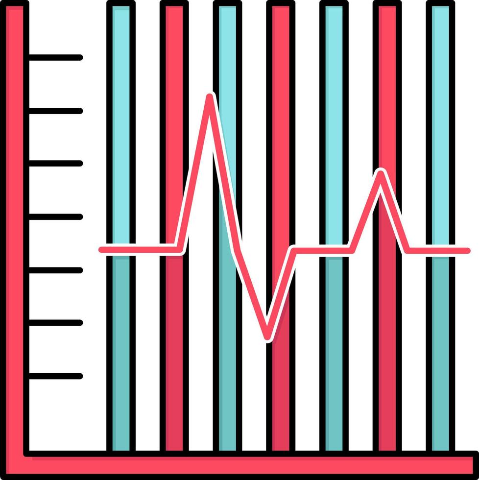 progress report statistics patient recovery Flat Color Icon Vector