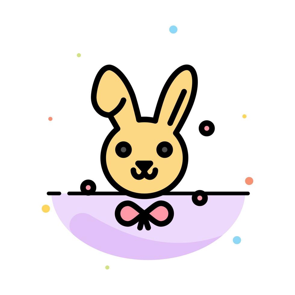 Bunny Easter Rabbit Abstract Flat Color Icon Template vector