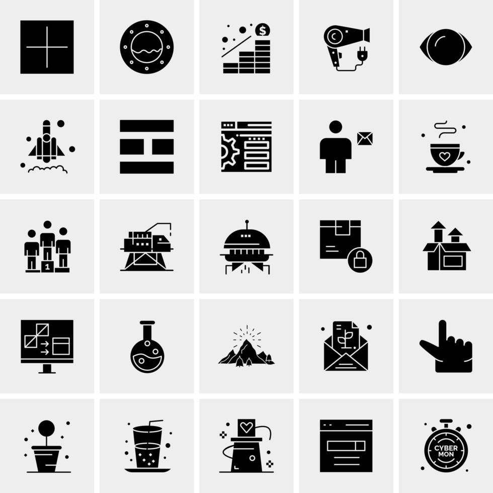 25 iconos de negocios universales vector ilustración de icono creativo para usar en proyectos relacionados con la web y dispositivos móviles