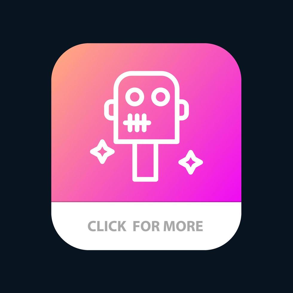 Space Suit Robot Mobile App Button Android and IOS Line Version vector