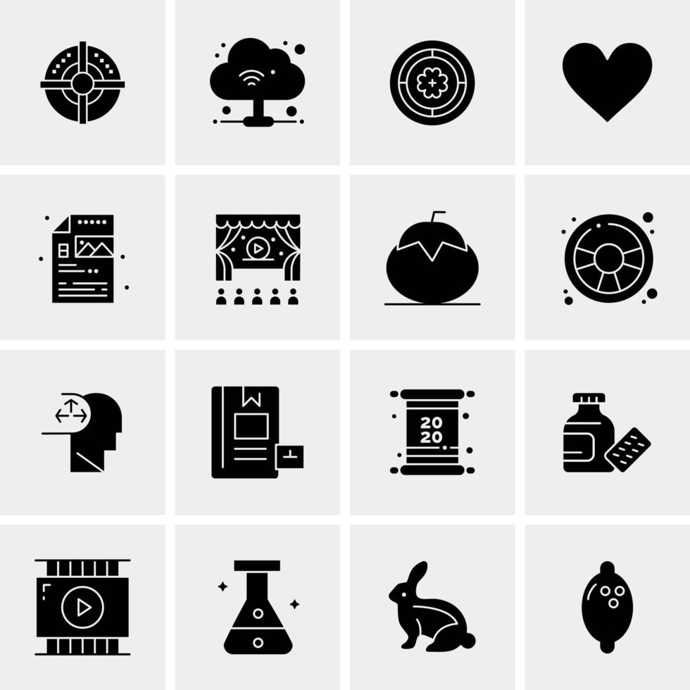 16 iconos de negocios universales vector ilustración de icono creativo para usar en proyectos relacionados con la web y dispositivos móviles