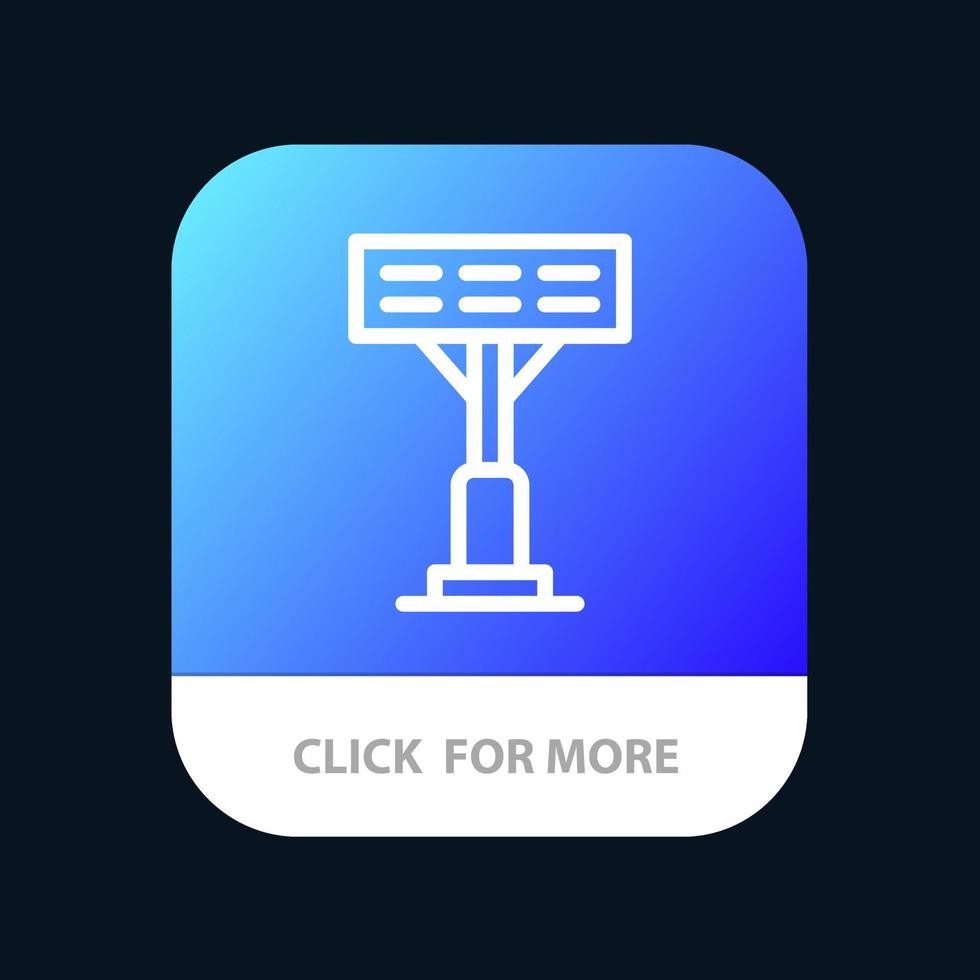 botón de la aplicación móvil del estadio ligero de construcción versión de línea android e ios vector