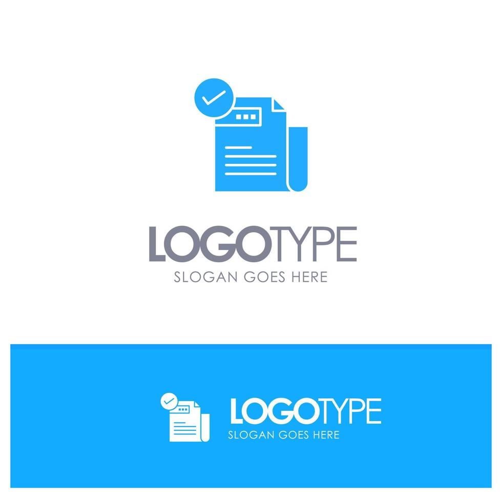 Check Checklist Feature Featured Features  Blue Solid Logo with place for tagline vector