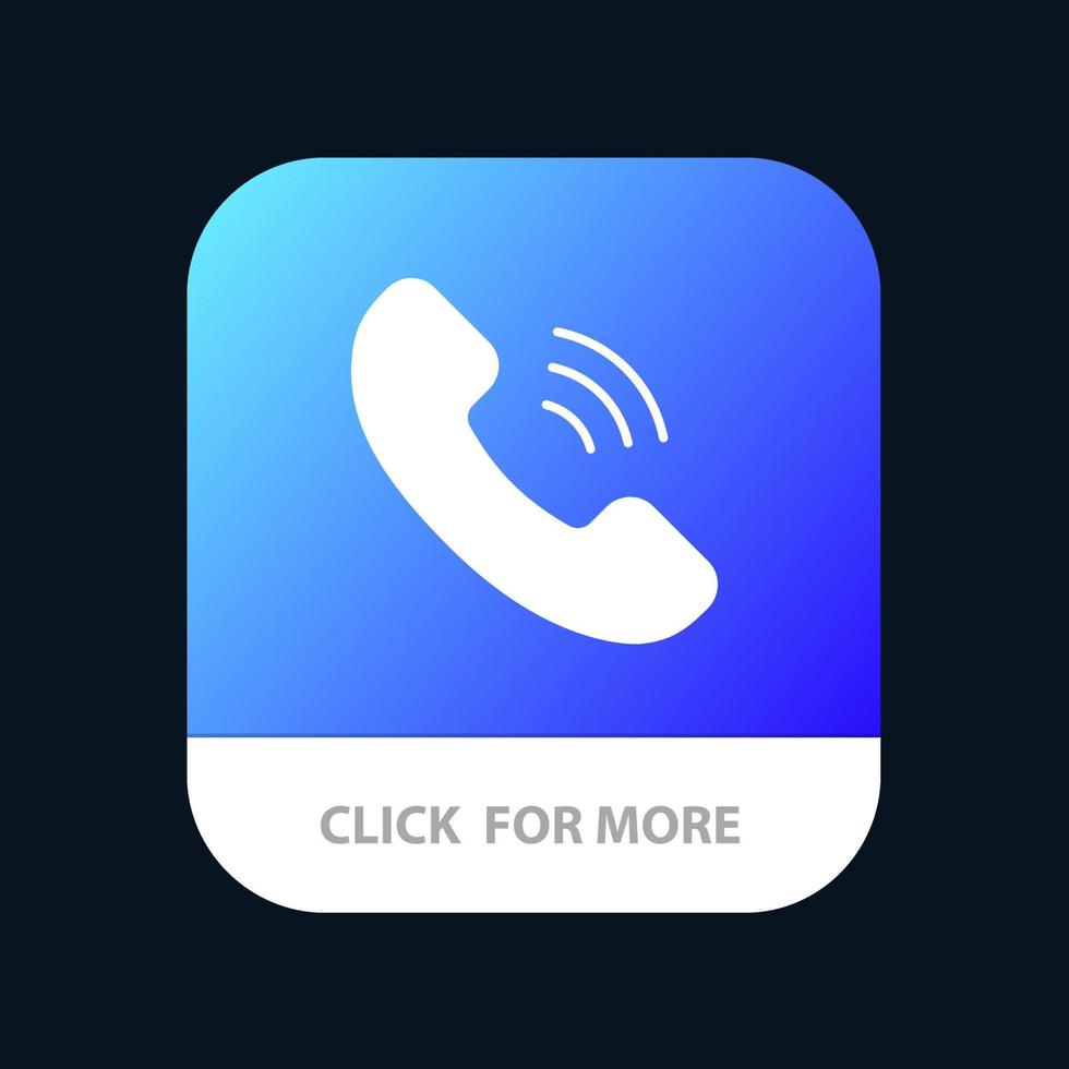 botón de aplicación móvil de teléfono de comunicación de llamada versión de glifo de android e ios vector