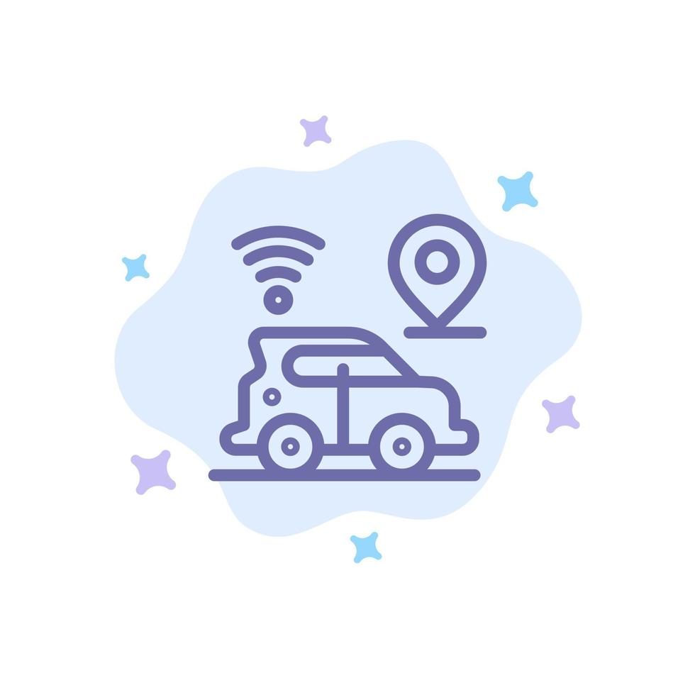 Car Location Map Technology Blue Icon on Abstract Cloud Background vector