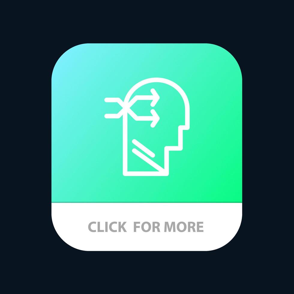 Mental hang Head Brian Thinking Mobile App Button Android and IOS Line Version vector