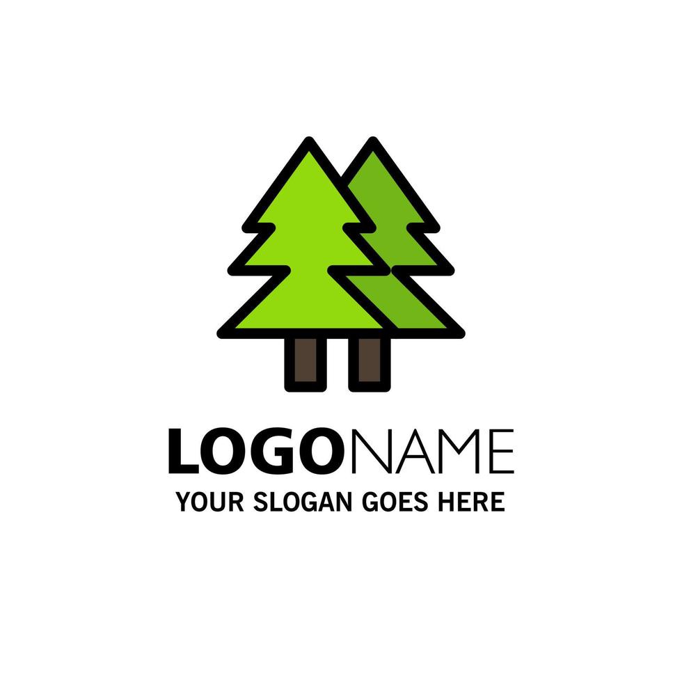 Christmas Eco Environment Green Merry Business Logo Template Flat Color vector