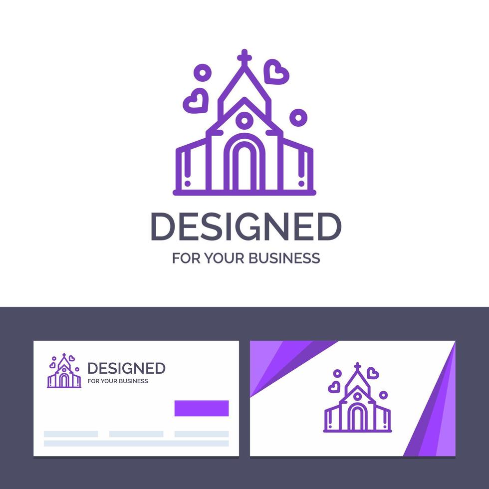 Creative Business Card and Logo template Arch Love Wedding House Vector Illustration