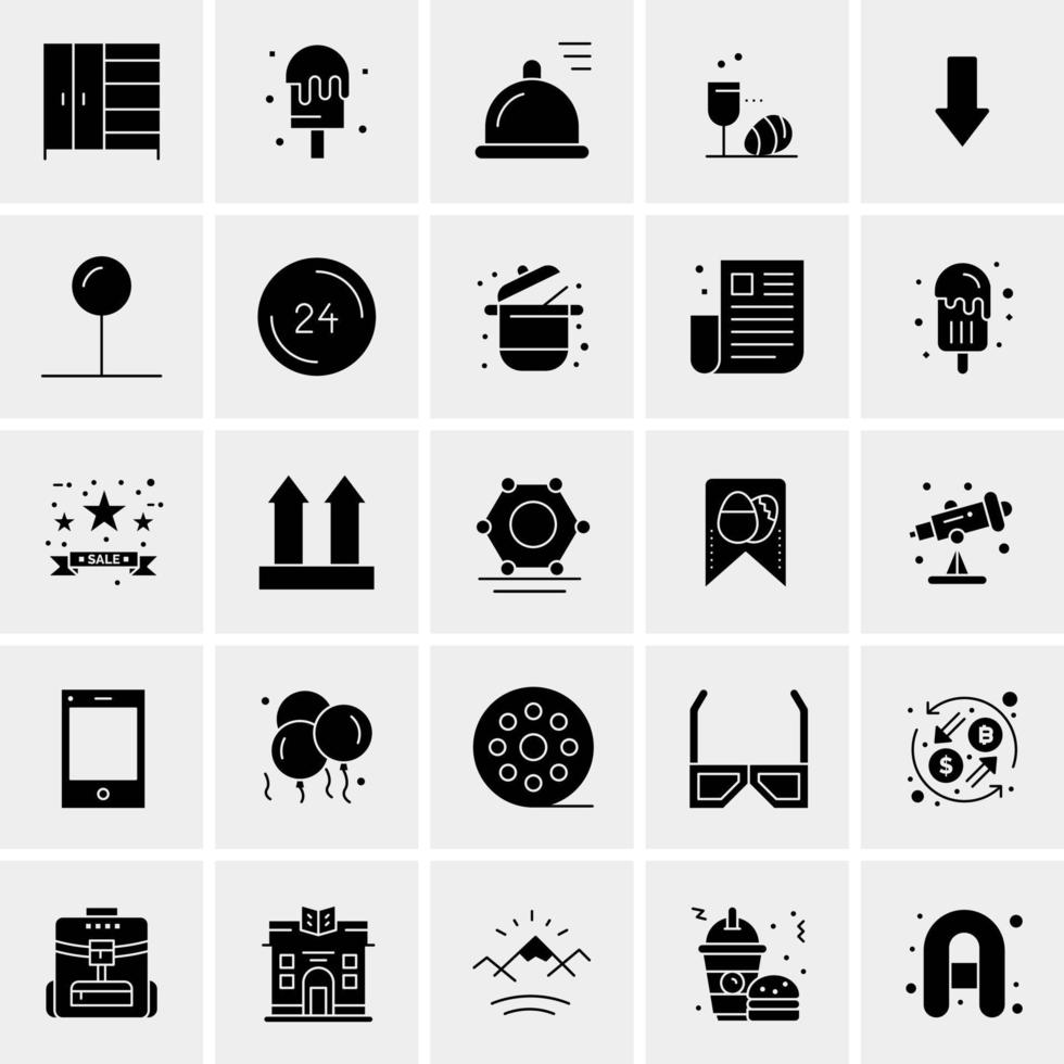 25 iconos de negocios universales vector ilustración de icono creativo para usar en proyectos relacionados con la web y dispositivos móviles