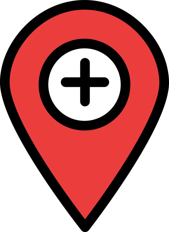 Plus Location Map Marker Pin  Flat Color Icon Vector icon banner Template