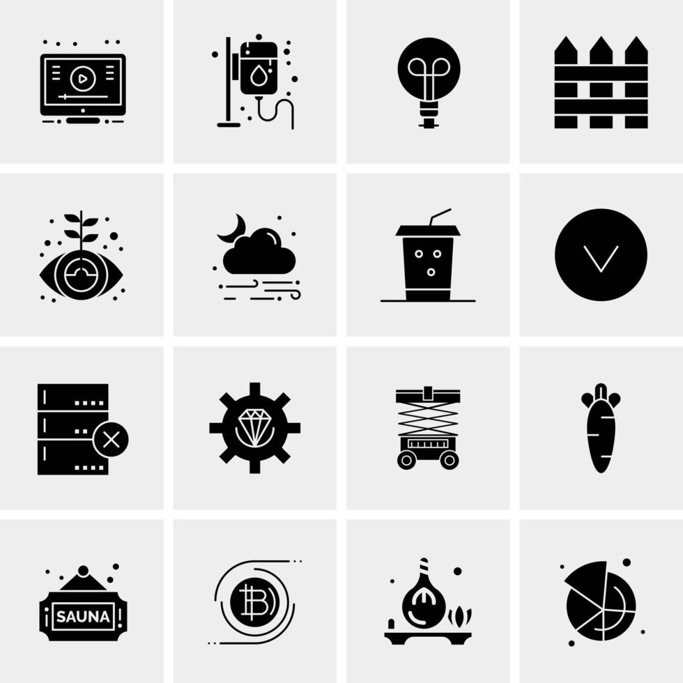 16 iconos de negocios universales vector ilustración de icono creativo para usar en proyectos relacionados con la web y dispositivos móviles