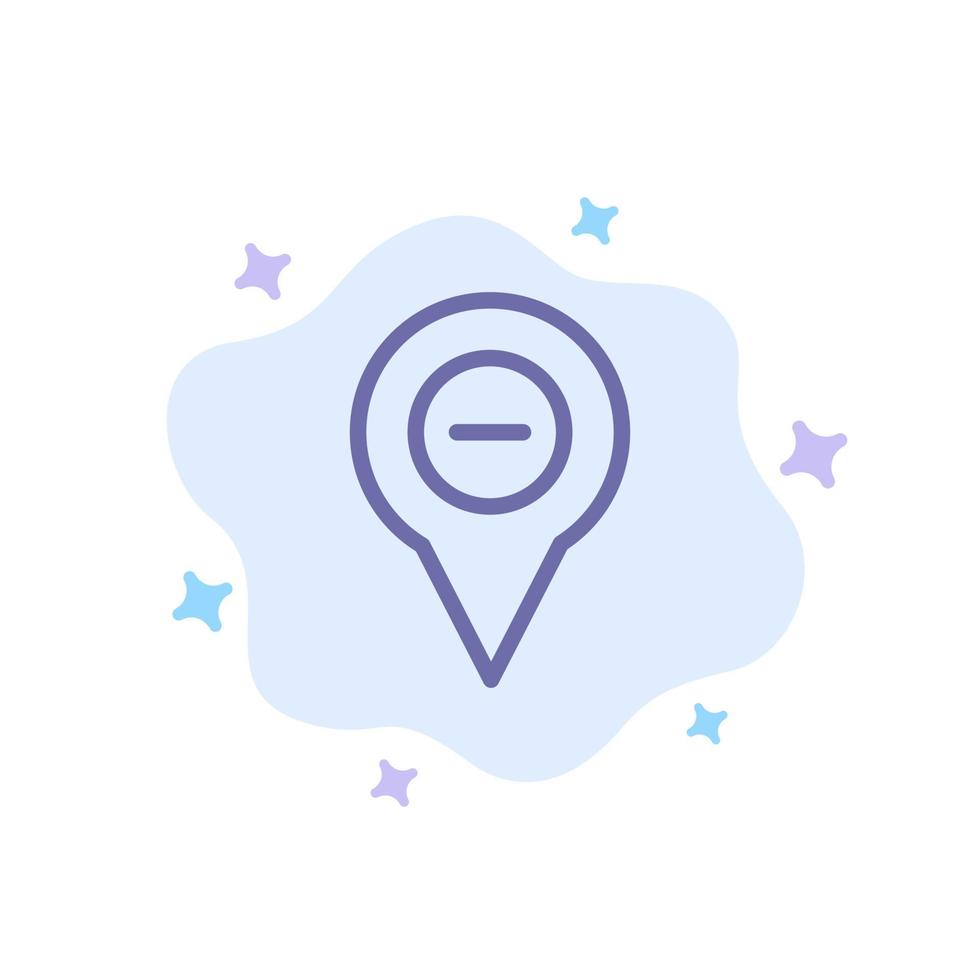 Location Map Navigation Pin minus Blue Icon on Abstract Cloud Background vector