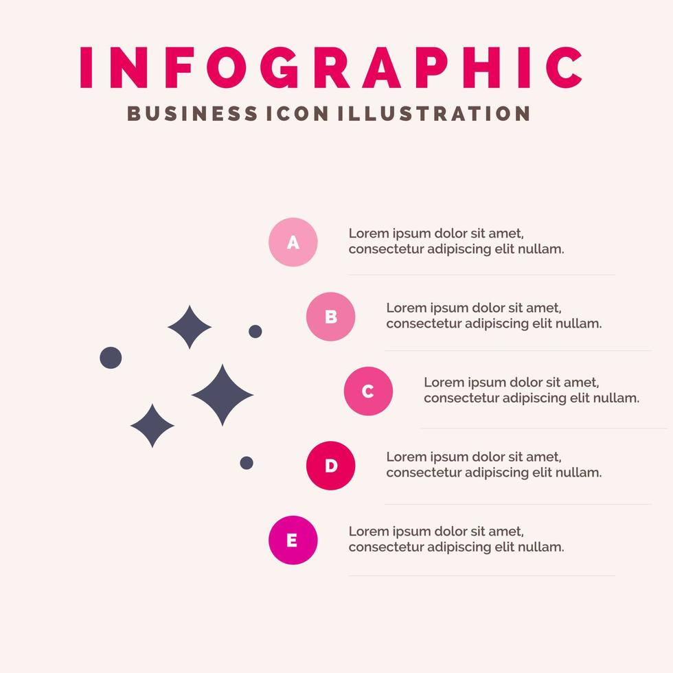 Clean Cleaning Neat Wash Washing Solid Icon Infographics 5 Steps Presentation Background vector