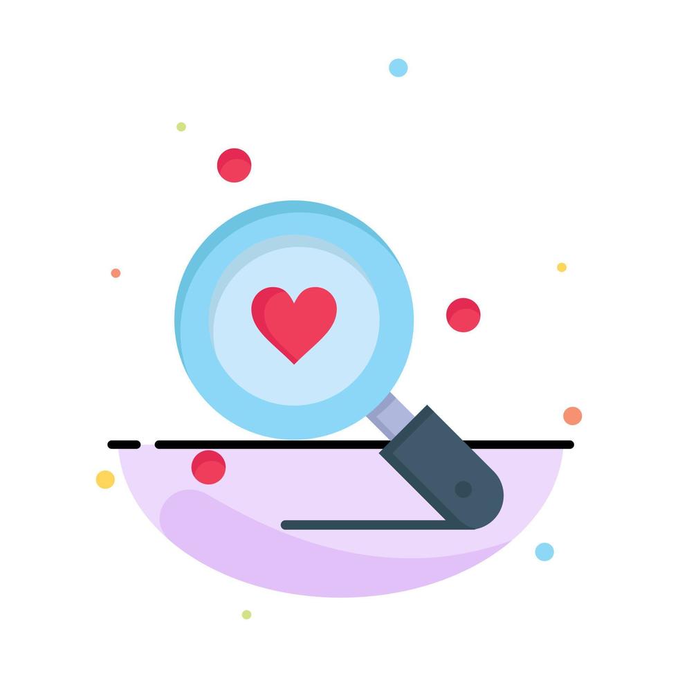 Search Love Heart Wedding Abstract Flat Color Icon Template vector