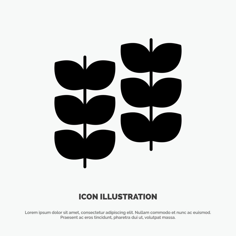 Plant Leaf Plant Growth solid Glyph Icon vector