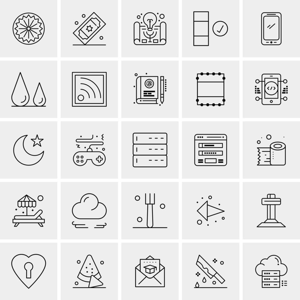 25 iconos de negocios universales vector ilustración de icono creativo para usar en proyectos relacionados con la web y dispositivos móviles