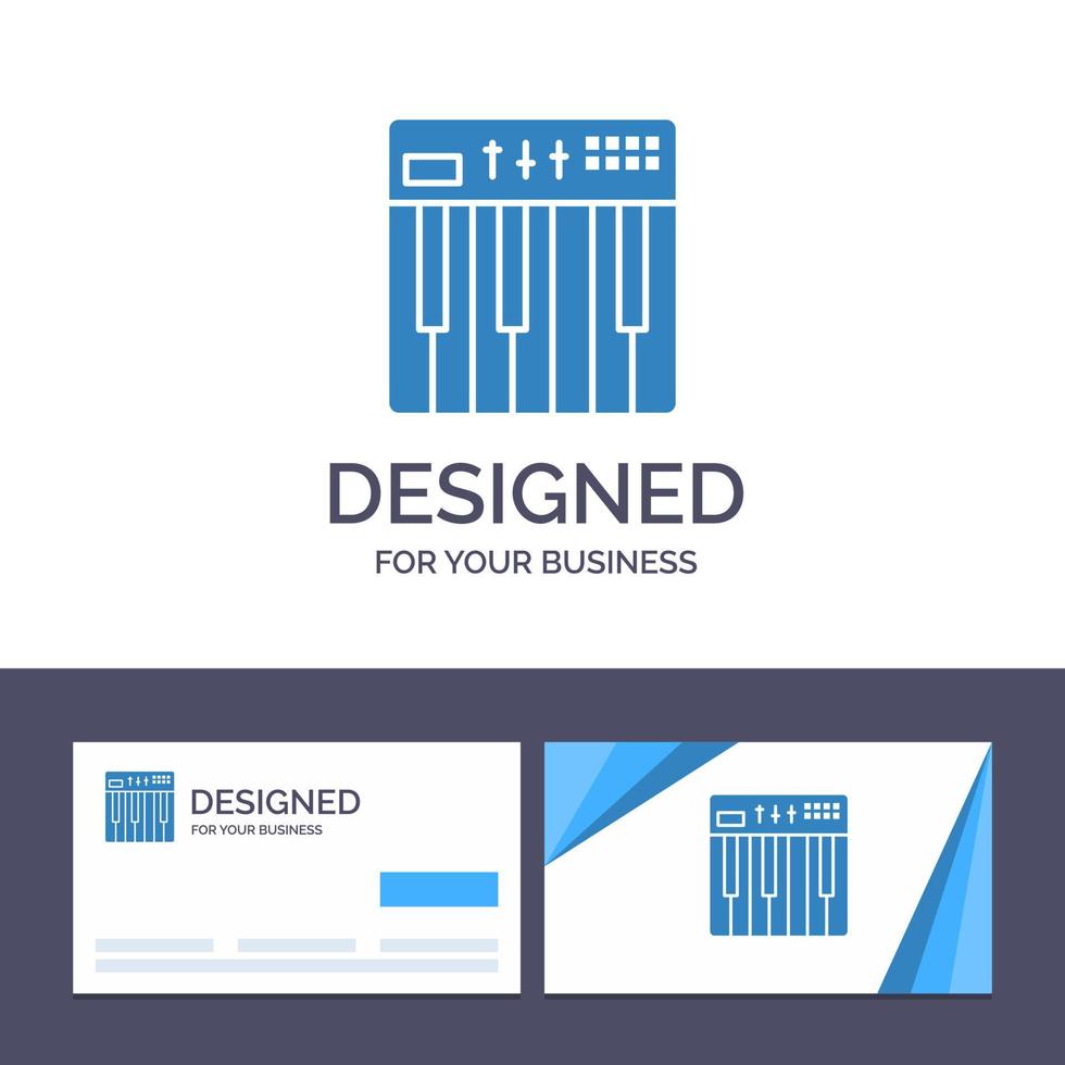 Creative Business Card and Logo template Controller Hardware Keyboard Midi Music Vector Illustration