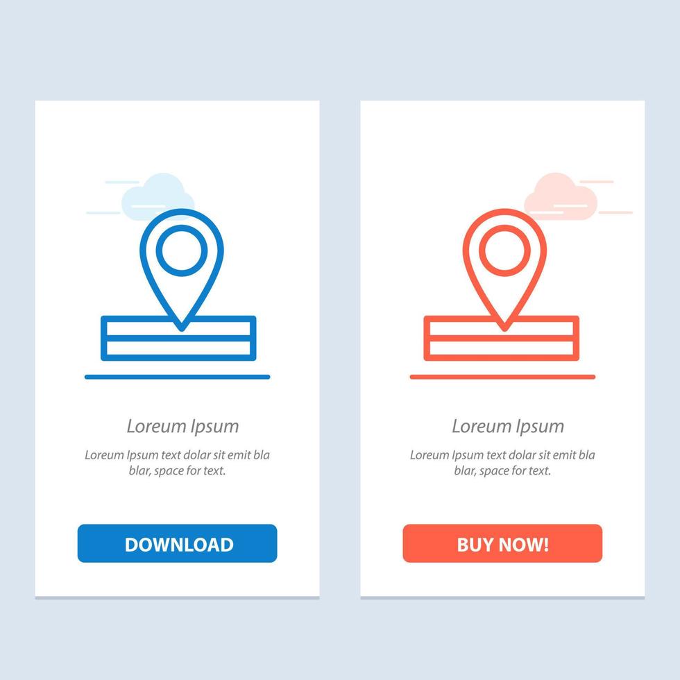 Map Location Place  Blue and Red Download and Buy Now web Widget Card Template vector