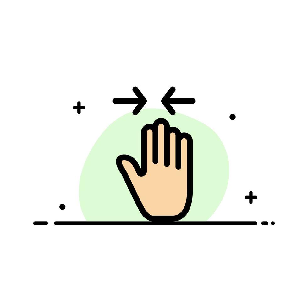Hand Gesture Pinch Arrow zoom in  Business Flat Line Filled Icon Vector Banner Template