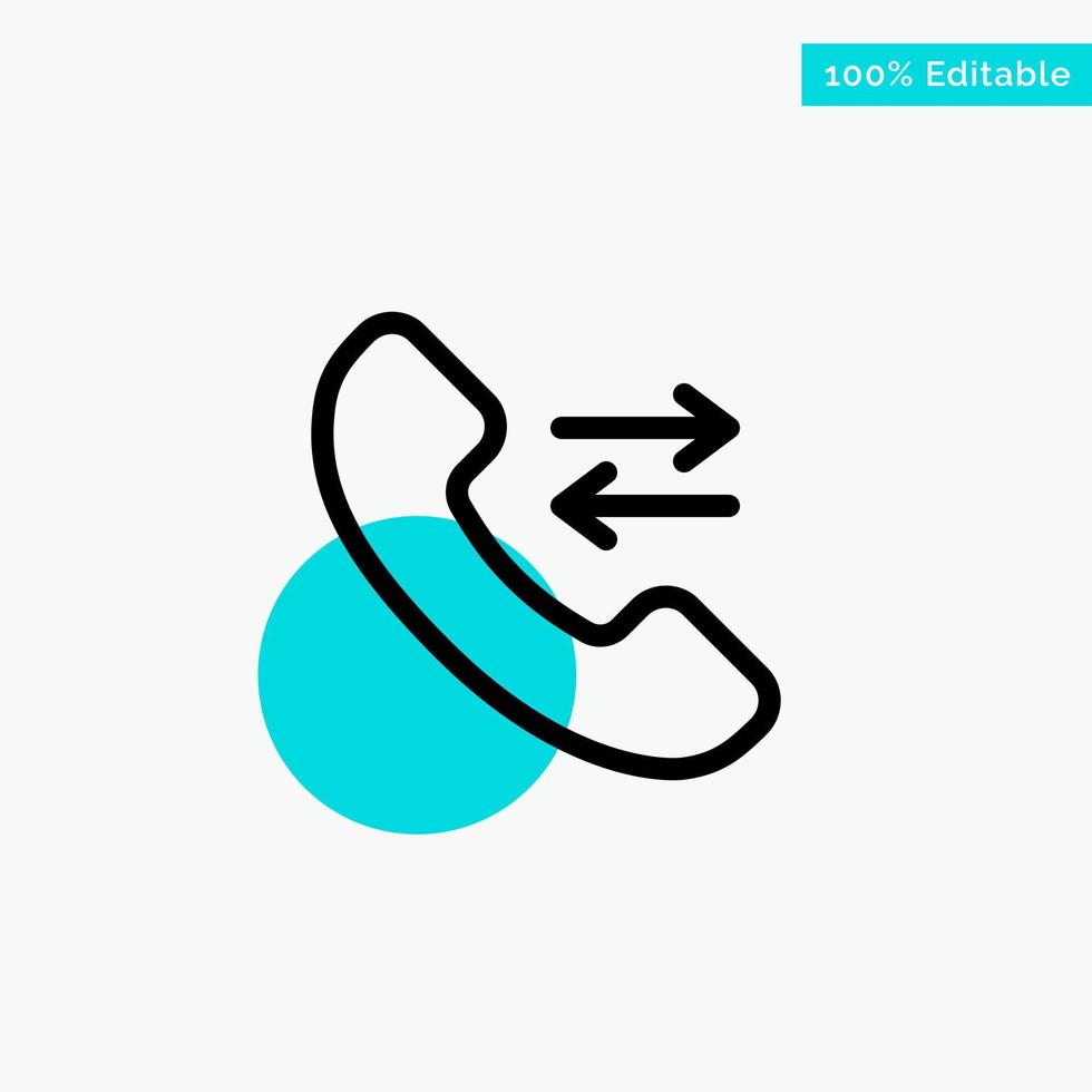 Answer Call Contact us turquoise highlight circle point Vector icon