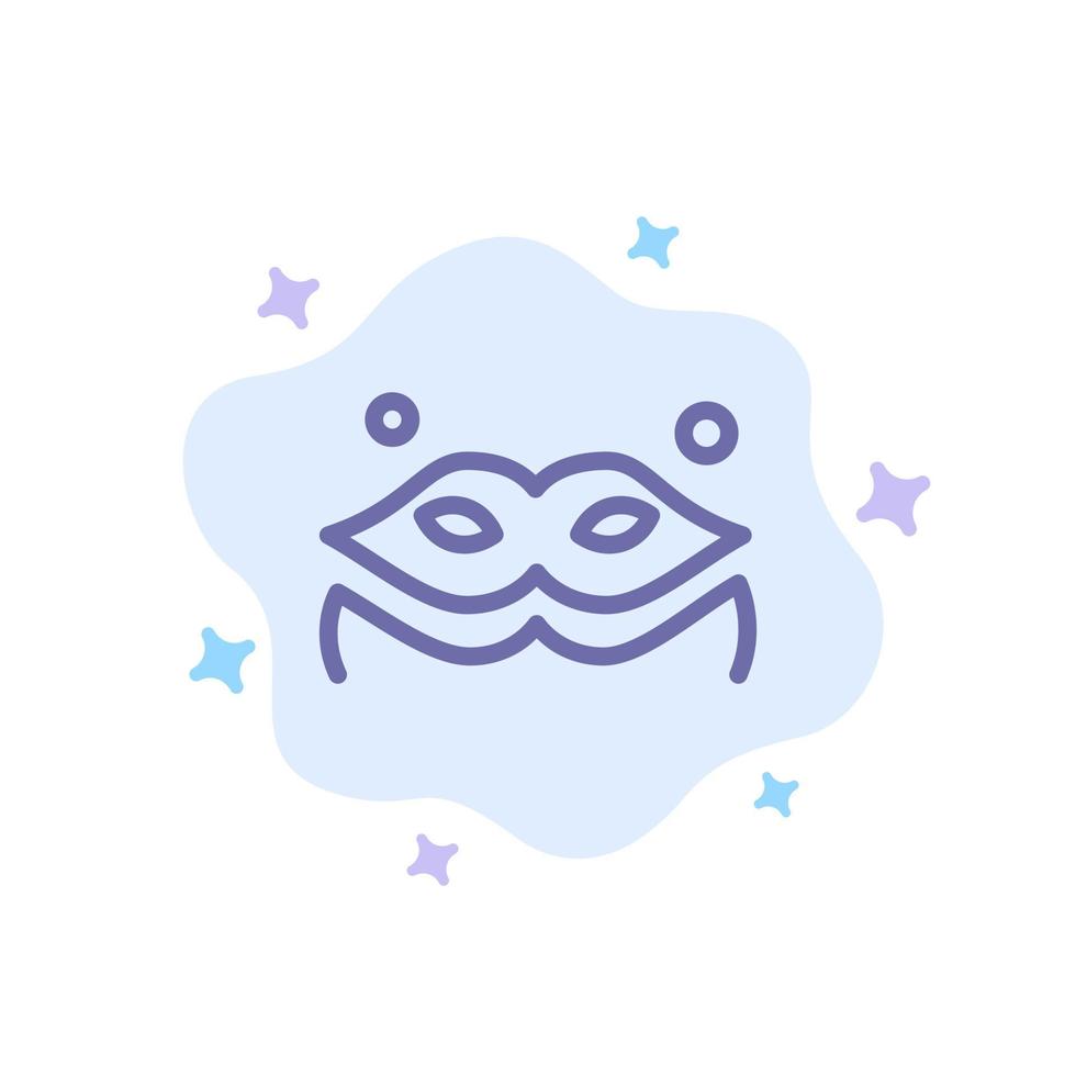 máscara de disfraz mascarada icono azul sobre fondo de nube abstracta vector